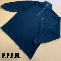 P.P.F.M. ブラック ハーフジップポロシャツ ヴィンテージ