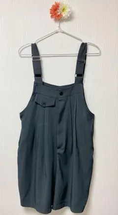 お値下げ‪✿オーバーオール ダークグレー Lサイズ 夏 サロペット膝上レディース