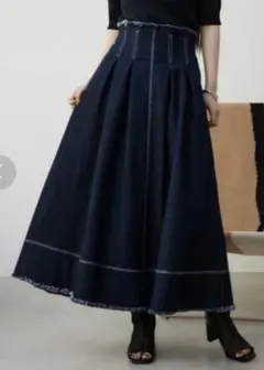 AZUL by moussy ジップアップフリンジデニムスカートのサムネイル