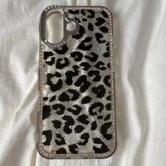 iPhone16レオパード柄 iPhoneケース ストーン ソフト
