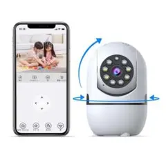 見守りカメラ 防犯カメラ Wi-Fi 双方向通話 スマホ対応 赤ちゃん 首振りのサムネイル