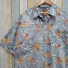 H14☆オニール90s☆ハーフボタンアロハシャツ☆プルオーバー☆ボタニカル総柄のサムネイル