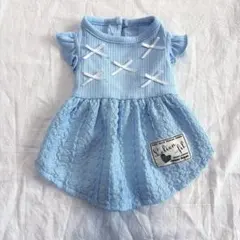 犬用の洋服XS（1号）水色ワンピースのサムネイル