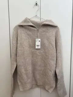 新品 lowrysfarm ハイジップ ハーフジップ ニット セーター ベージュ