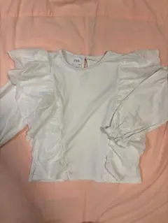 zara kids ホワイト フリル 長袖トップス 122cm