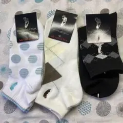 ウエスタン　ポロ　テキサス ガンクラブチェック柄ソックス　ブラック& ホワイト