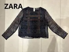 ZARA BASIC 刺繍入り　ネイビーのサムネイル