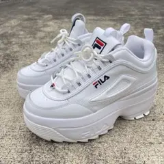 FILA フィラ ディスラプター2 ウェッジ 厚底　スニーカー 24cm 白