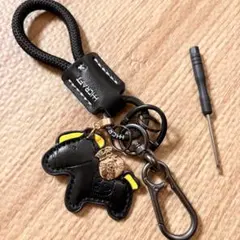 馬 キーホルダー レザーバッグチャーム ブラック