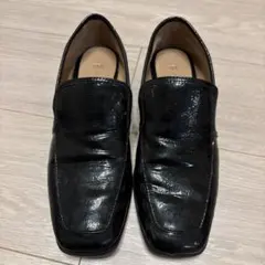 ZARA 黒い合成皮革ローファー