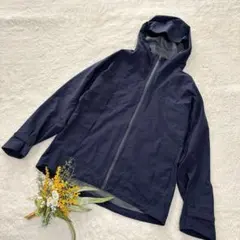 【ユニクロ】UNIQLO メンズ ブロックテックパーカー ネイビー L ○