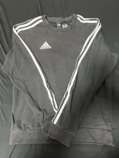 adidas ブラック トレーナー 3本ライン