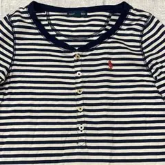 90s RALPH LAUREN ヘンリーネック 長袖Tシャツ キッズ140