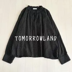 【極美品】TOMORROWLAND ドットプリント ネックギャザーブラウス