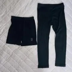 黒の猫一分丈パンツとレギンスのセット