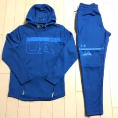 美品UNDERARMOURスウェット上下セットSメンズBLUE定価15400円