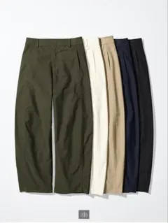 UNIQLO ジャージーバレルレッグパンツ　男女兼用　オリーブ　Lサイズ　丈長め
