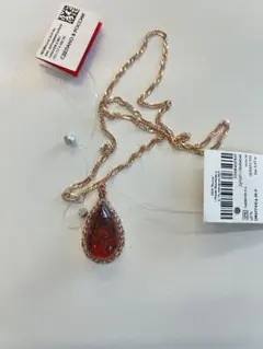 琥珀 アンバー ペンダント ネックレス ゴールドカラー ロシア製