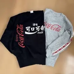 値下げ　コカコーラ(Coca-Cola) 黒,グレースウェット2着セット M,L