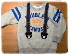 DOUBLE.Bダブルビーミキハウスサスペンダープリントトレーナー110グレー