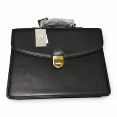 新品 タグ付き mila schon 本革 牛革 レザー ブリーフケース 黒のサムネイル