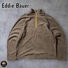 EDDIEBAUERエディーバウアーソリッドハーフジップ刺繍ロゴフリースグランパ