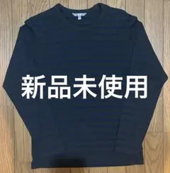 Y2K 00s OLD UNIQLOボーダー長袖カットソー Mネイビーグリーン