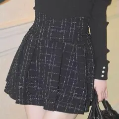 ミシェルマカロン　ツイードミニスカート フリーサイズ