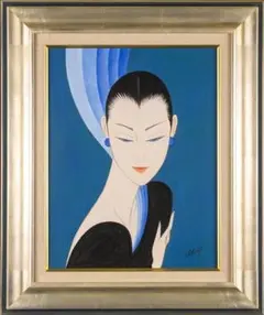 鶴田一郎 赤と黒の魅惑 額装／美人画 アンティーク風 鶴田一郎 赤と黒の魅惑 額装／美人画 アンティーク風 - メルカリ