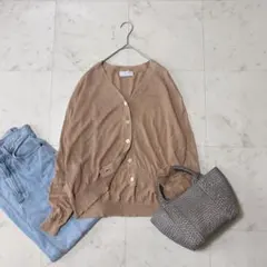美品 スローブイエナ 24SS KAYAニットカーディガン リネン混 ゆったりのサムネイル
