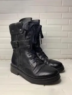 Y2K Dark Zip Combat Boots
