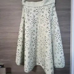 プロポーションボディドレッシング　フラワーカットフレアスカート　プロポ美品　春夏