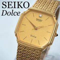 185 稼動【美品】SEIKO 時計　ドルチェ 1Pダイヤ スクエア　メンズ