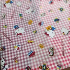 ハローキティ　テーブルクロス　カオハナ　レトロ　１９９８年　ビニールクロス レトロ☆ハローキティ テーブルクロス ビニール生地 カオハナ 当時物