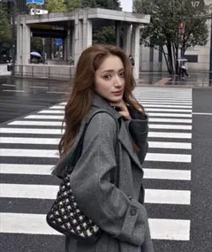 未使用 AZUL コート グレー M ベルト付き