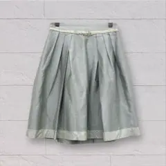 デビュードフィオレ フレアスカート ひざ丈 レース 日本製 【S】ライトグリーン
