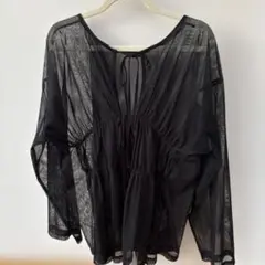 美品CIAOPANIC TYPY ドロストチュールシアートップス カーデブラック