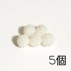 つぶつぶプラパールビーズ☆穴ありタイプ☆5個セット