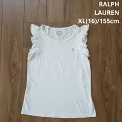 【RALPH LAUREN】 Tシャツ トップス フリル 白色 ノースリーブのサムネイル