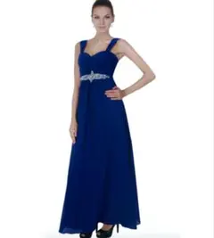 ネイビードレス　ブルーロングドレス　マキシドレス ブライダルドレス