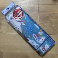 両面開き 筆箱　(ペンケース)　ピュアクローバーユニコーン　ブルー