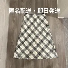 【新品未使用】トランスワーク　ウール チェック Aラインスカート