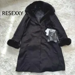 新品未使用タグ付【RESEXXY】レディファーコート黒　ロング　フリーサイズ