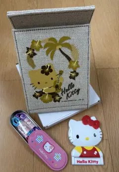 【新品未使用】デアゴスティーニ☆ハローキティ ミラー２点&ヘアゴムセット