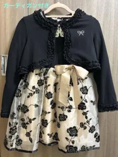 フォーマルドレス 花柄刺繍付き 黒