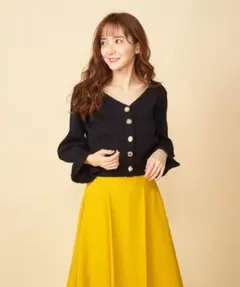 ミーア　ビジュー ボタン付2wayカーディガン