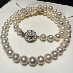 ジュエリーマキ パープル系 本真珠 ネックレス 希少 7.0〜7.5㎜ M815