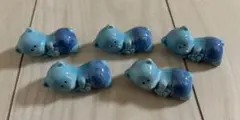 クマの箸置き 5個セット ブルー 陶器製