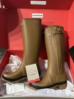 HUNTER ブラウン長靴 ジッパー付き