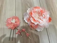 髪飾り・花飾りセット ピンク系 和装　浴衣用